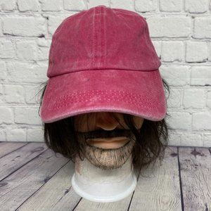 Faded Hat Cap Strap Back Pink Casual Preppy Look Streetwear Cotton Adjustable